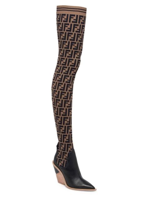 fendi thigh high socks|fendi sock boots heels.